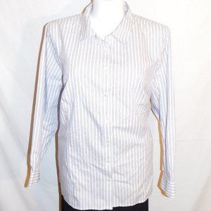 2X Catherines White Blue Purple Stripe Top NWT